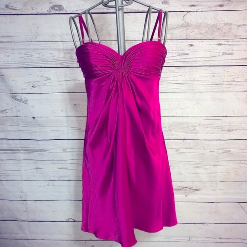 Laundry By Shelli Segal Fuchsia Silk Dress, Size 8